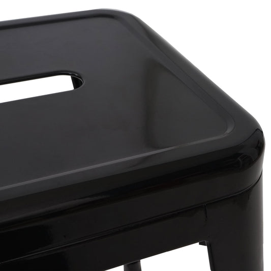 Cosmo Casa - Set van 2 Barkrukken - Stapelbaar - Metaal - Zwart