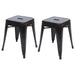 Cosmo Casa - Set van 2 Krukken - Stapelbaar - Metaal - Zwart