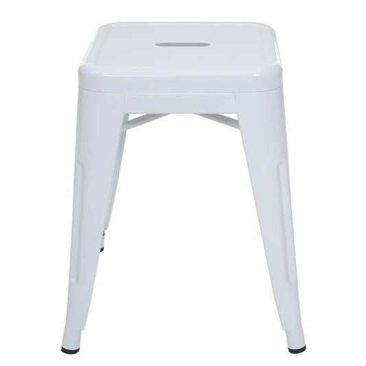 Cosmo Casa - Set van 2 Krukken - Stapelbaar - Metaal - Wit