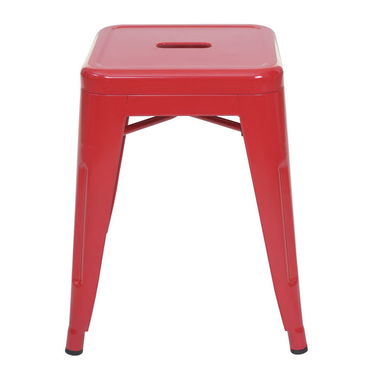 Cosmo Casa - Set van 2 Krukken - Stapelbaar - Metaal - Rood