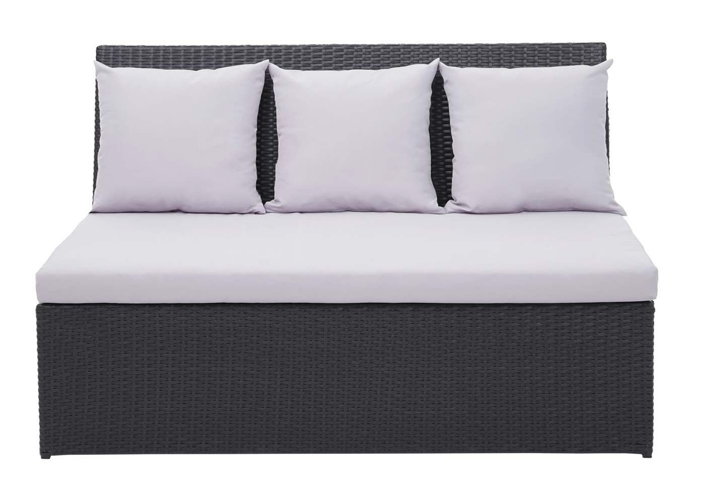 Cosmo Casa - Polyrotanset - Lounge - Polyrotan - Zwart & Lichtgrijs - 2×2-zits