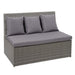 Cosmo Casa - 2-zitsbank - Lounge - Polyrotan - Grijs & Donkergrijs - 120 cm