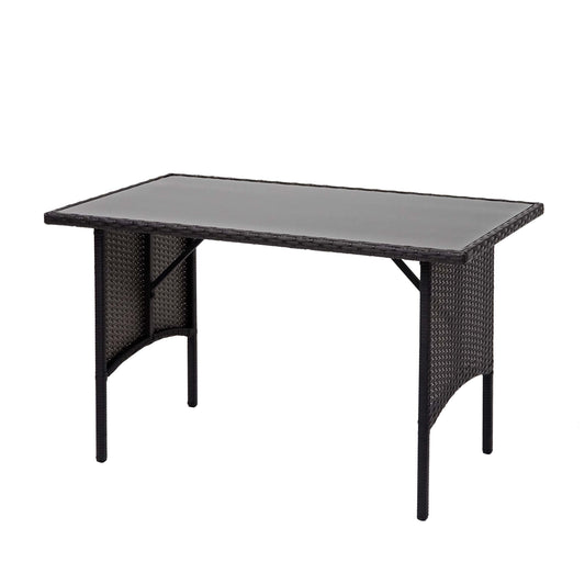 Cosmo Casa - Eettafel - Horeca - Polyrotan - Zwart - 112×60 cm