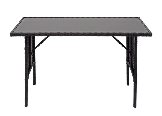 Cosmo Casa - Eettafel - Horeca - Polyrotan - Zwart - 112×60 cm