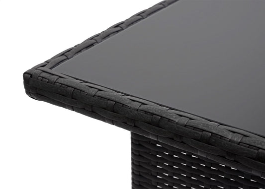 Cosmo Casa - Eettafel - Horeca - Polyrotan - Zwart - 112×60 cm