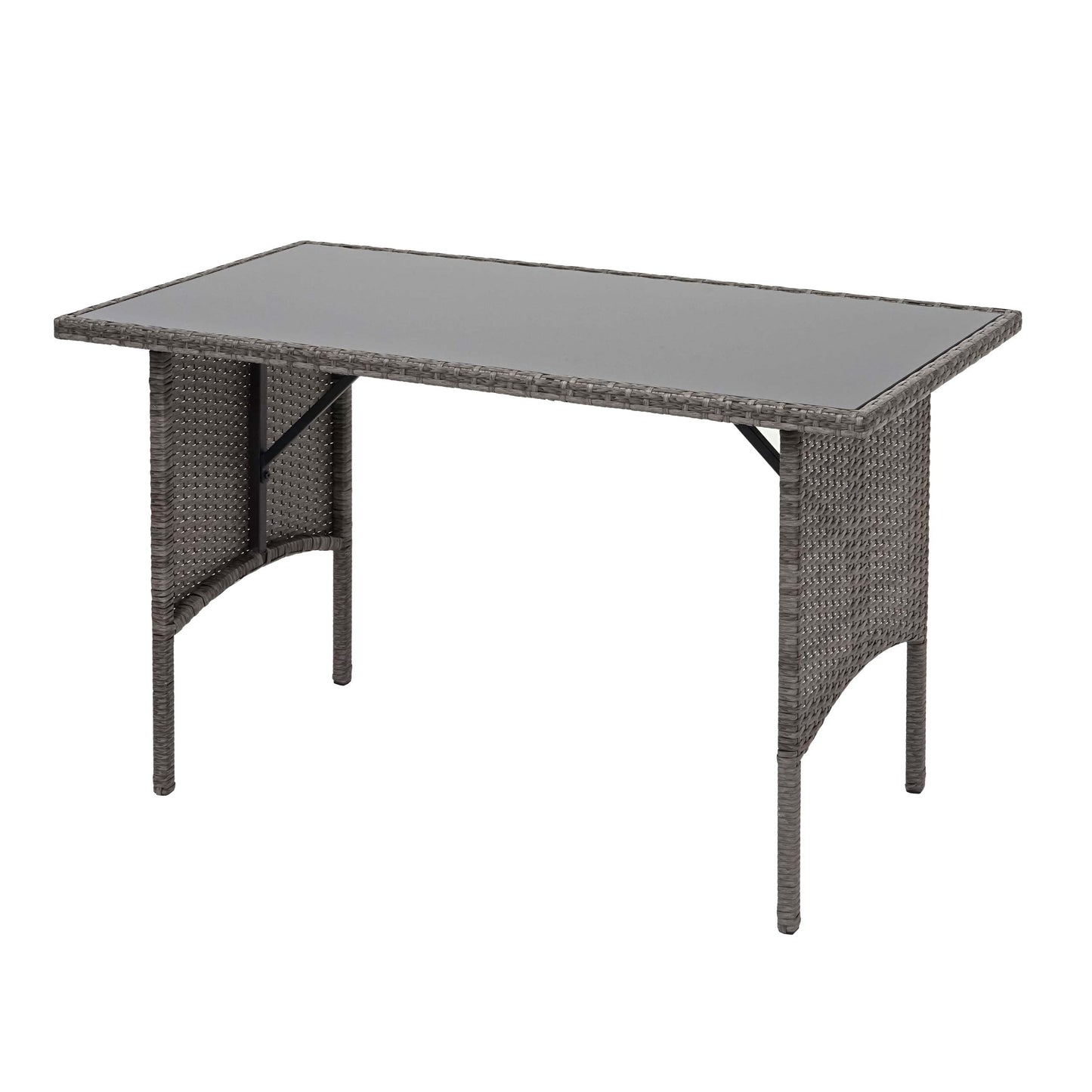 Cosmo Casa - Eettafel - Horeca - Polyrotan - Grijs - 112×60 cm