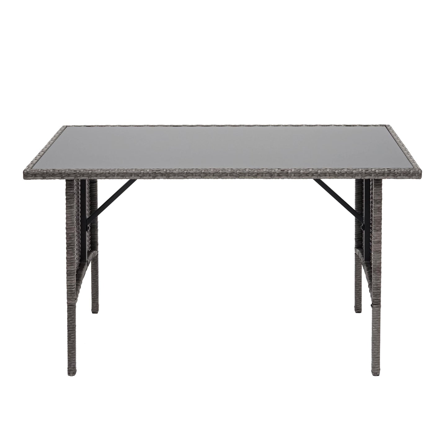 Cosmo Casa - Eettafel - Horeca - Polyrotan - Grijs - 112×60 cm