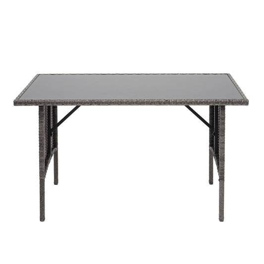 Cosmo Casa - Eettafel - Horeca - Polyrotan - Grijs - 112×60 cm