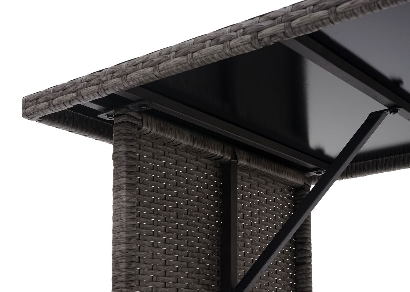 Cosmo Casa - Eettafel - Horeca - Polyrotan - Grijs - 112×60 cm