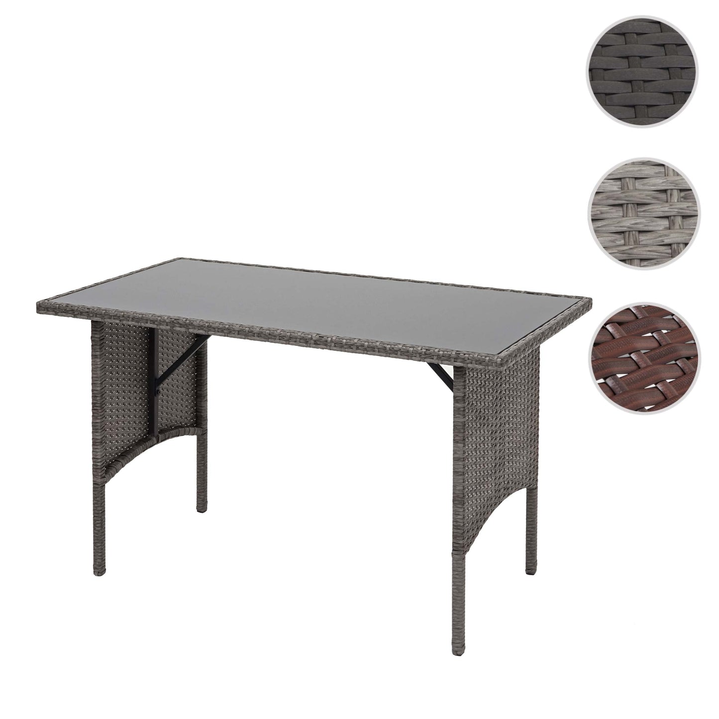 Cosmo Casa - Eettafel - Horeca - Polyrotan - Grijs - 112×60 cm