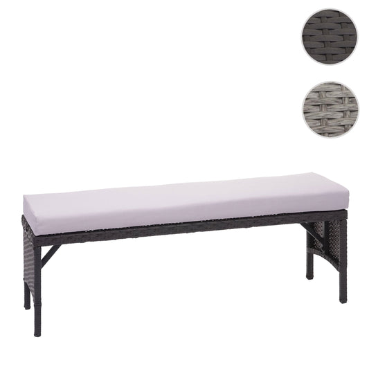 Cosmo Casa - Bank - Lounge - Polyrotan - Zwart & Lichtgrijs - 112 cm