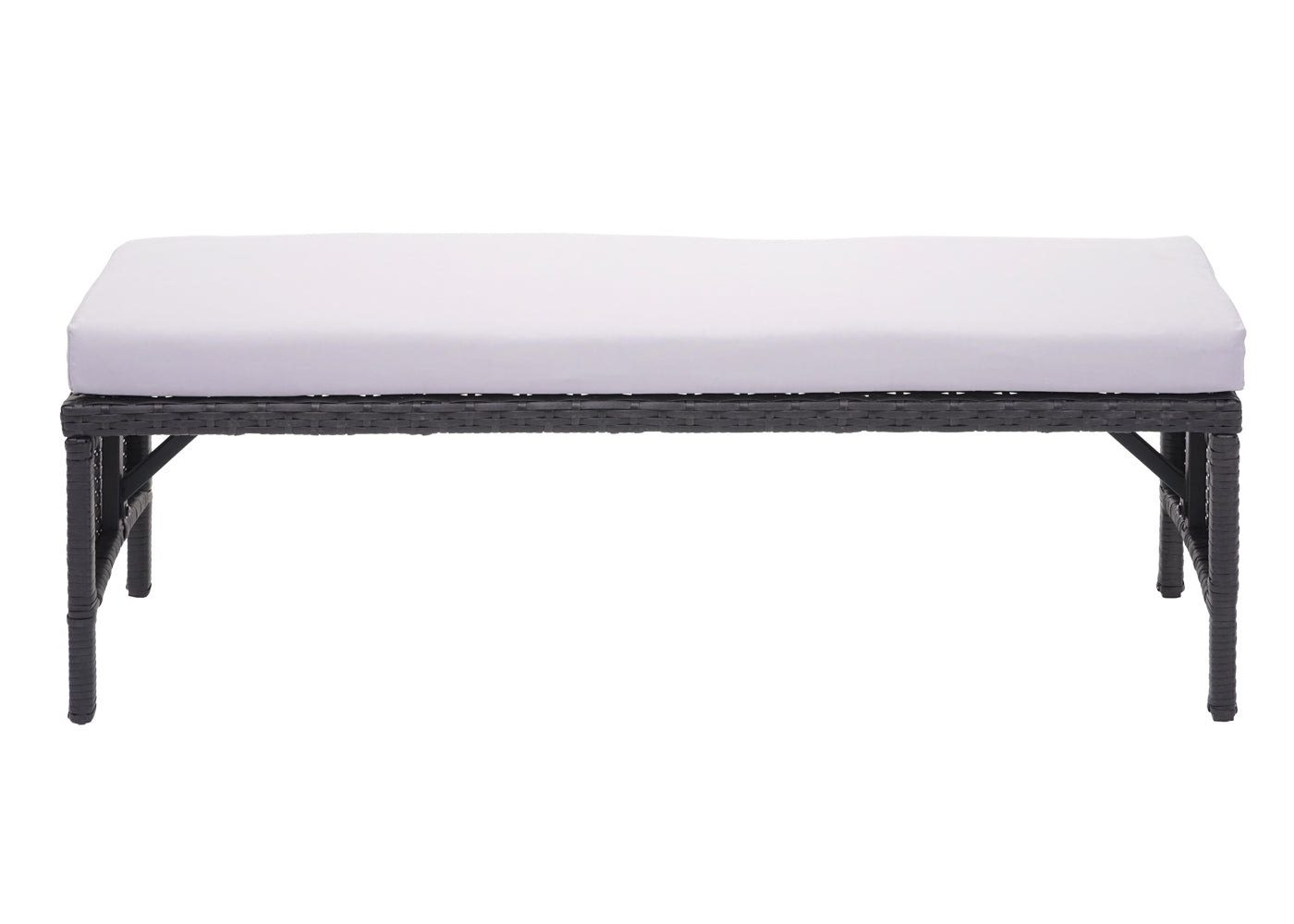 Cosmo Casa - Bank - Lounge - Polyrotan - Zwart & Lichtgrijs - 112 cm