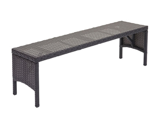 Cosmo Casa - Bank - Lounge - Polyrotan - Zwart & Lichtgrijs - 112 cm