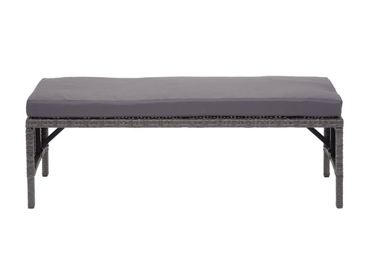 Cosmo Casa - Bank - Lounge - Polyrotan - Grijs & Donkergrijs - 112 cm