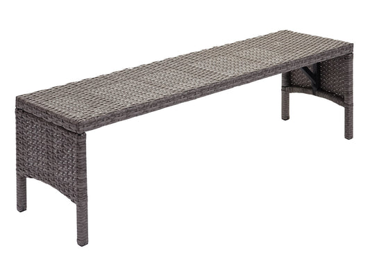 Cosmo Casa - Bank - Lounge - Polyrotan - Grijs & Donkergrijs - 112 cm