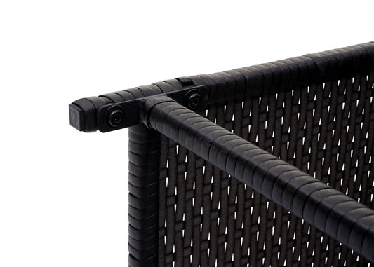 Cosmo Casa - Set van 2 Krukken - Bistro - Polyrotan - Zwart & Lichtgrijs