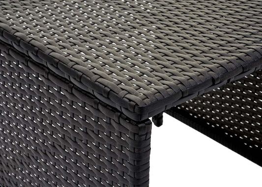 Cosmo Casa - Set van 2 Krukken - Bistro - Polyrotan - Zwart & Lichtgrijs