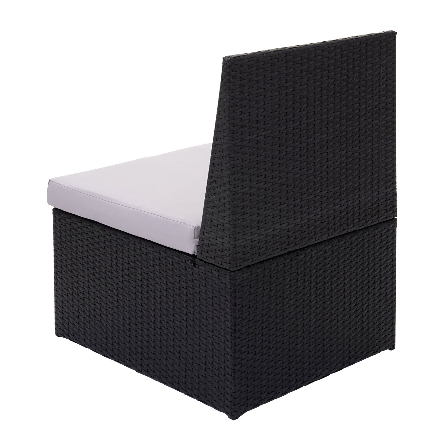 Cosmo Casa - Fauteuil - Lounge - Polyrotan - Zwart & Lichtgrijs