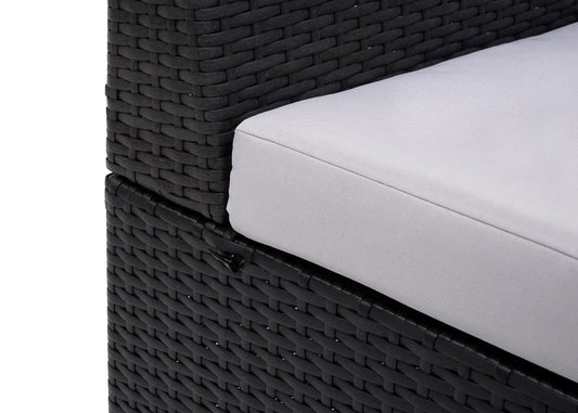 Cosmo Casa - Fauteuil - Lounge - Polyrotan - Zwart & Lichtgrijs