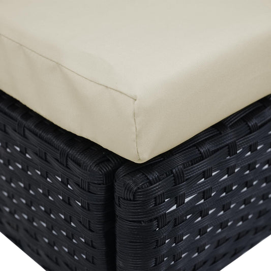 Cosmo Casa - Set van 2 Stoelen - Stapelbaar - Polyrotan - Zwart & Crème