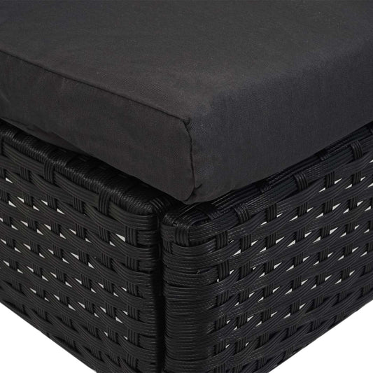 Cosmo Casa - Set van 2 Stoelen - Stapelbaar - Polyrotan - Zwart & Donkergrijs