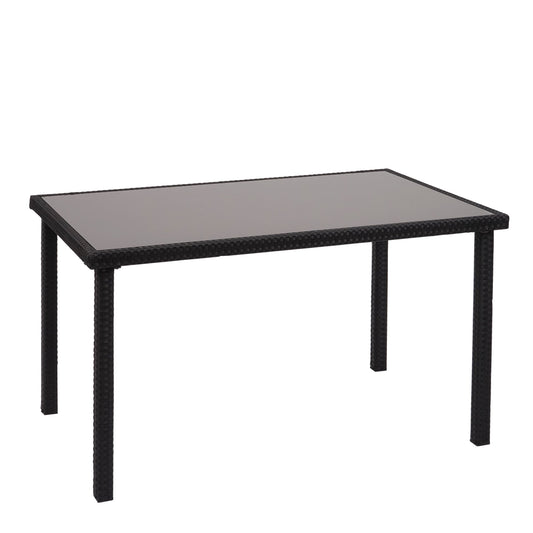 Cosmo Casa - Tafel - Balkontafel - Polyrotan - Zwart - 120×75 cm