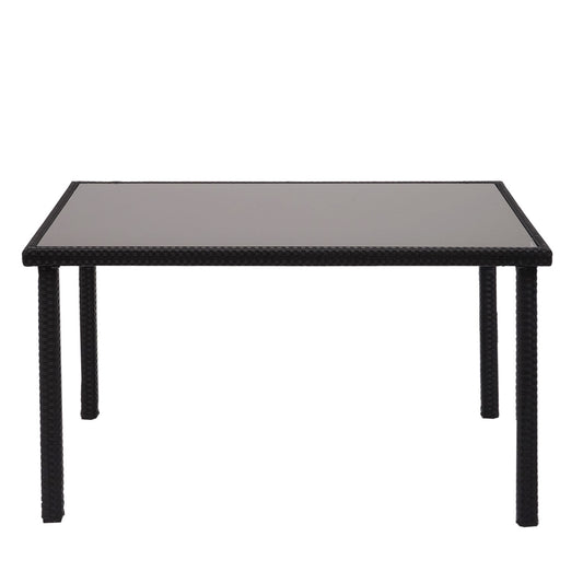 Cosmo Casa - Tafel - Balkontafel - Polyrotan - Zwart - 120×75 cm