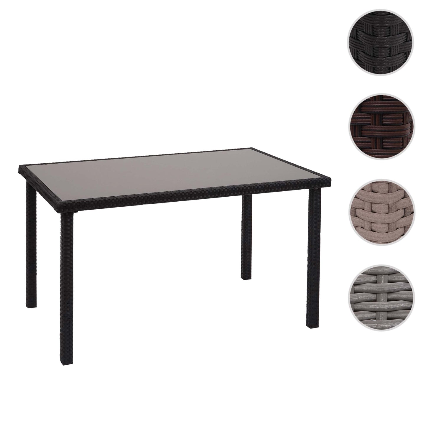 Cosmo Casa - Tafel - Balkontafel - Polyrotan - Zwart - 120×75 cm