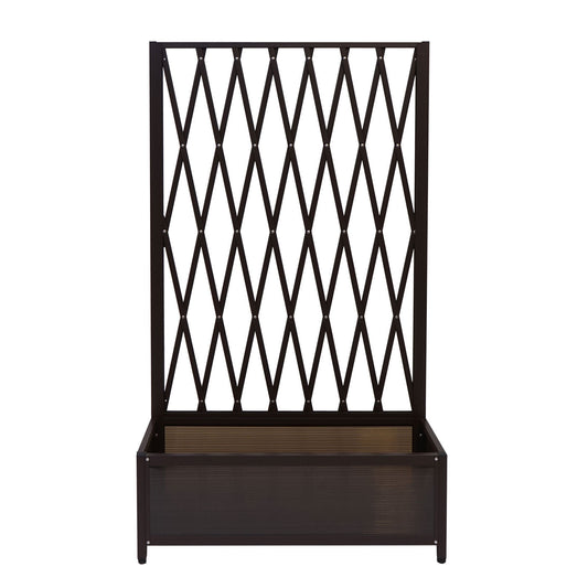 Cosmo Casa - Trellis - Bloembak - Aluminium & Staal - Bruin - 152×90×35 cm