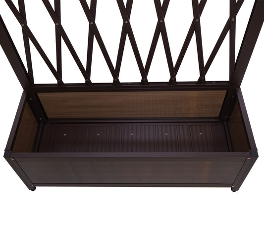 Cosmo Casa - Trellis - Bloembak - Aluminium & Staal - Bruin - 152×90×35 cm