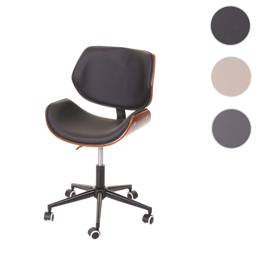 Cosmo Casa - Bureaustoel - Retro - Hout - Zwartbruin