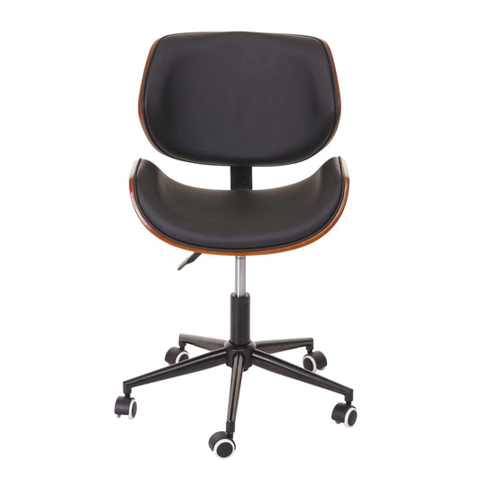 Cosmo Casa - Bureaustoel - Retro - Hout - Zwartbruin