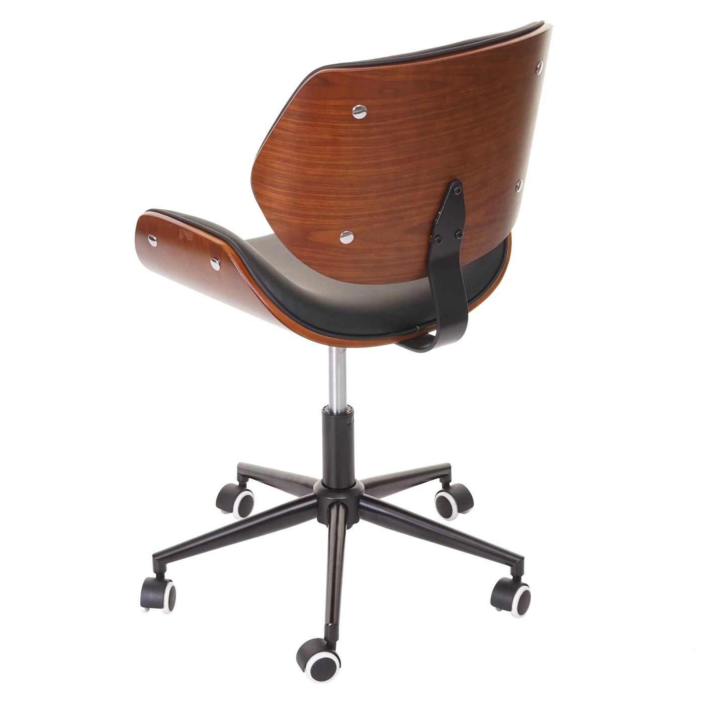 Cosmo Casa - Bureaustoel - Retro - Hout - Zwartbruin