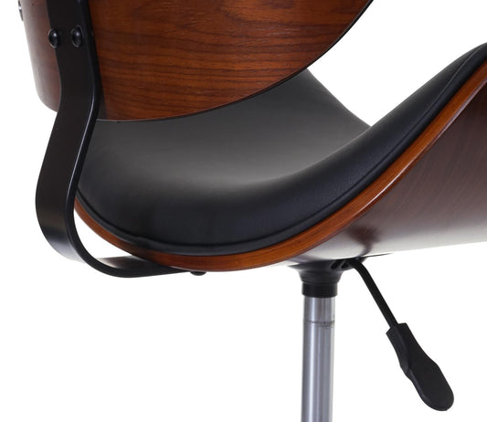 Cosmo Casa - Bureaustoel - Retro - Hout - Zwartbruin