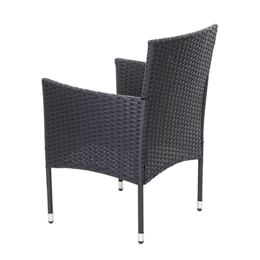 Cosmo Casa - Balkonset - Zitset - Polyrotan - Antraciet & Crème