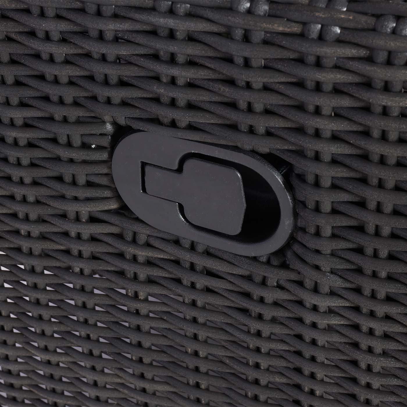 Cosmo Casa - Tuinset – Zitgroep Loungeset - Acaciahout & Halfrond Rotan - Antraciet - Grijze Kussens