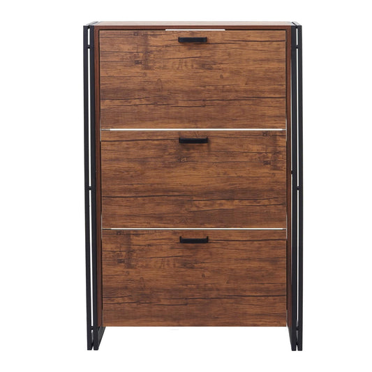 Cosmo Casa - Schoenenrek - Kast - Hout - Wilde eiken look - 122×77×29 cm