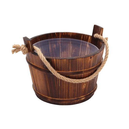 Cosmo Casa - Sauna-emmer - Met inzetstuk - Grenenhout - Donkerbruin - 3,5 L