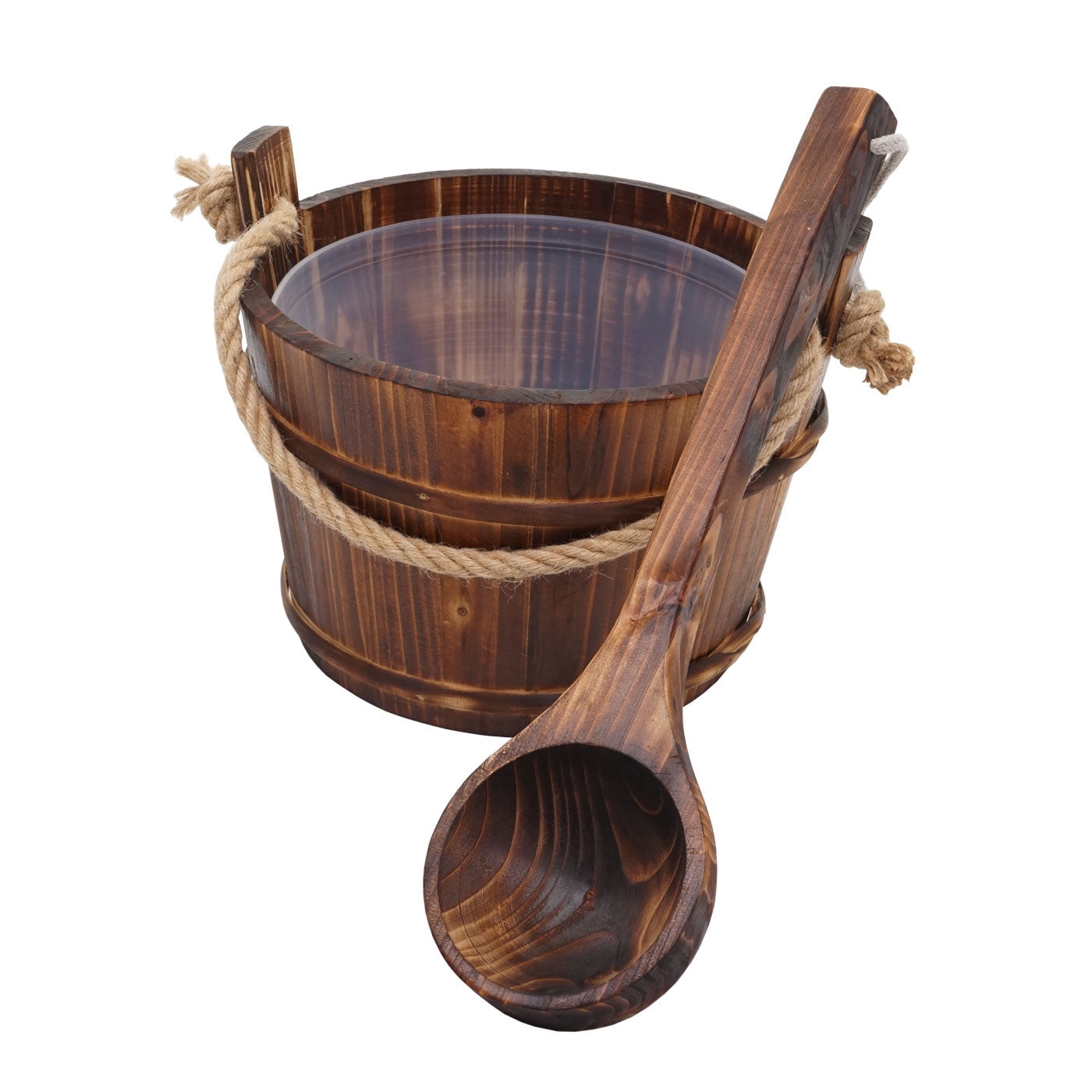 Cosmo Casa - Sauna-emmer - Met inzetstuk - Grenenhout - Donkerbruin - 3,5 L