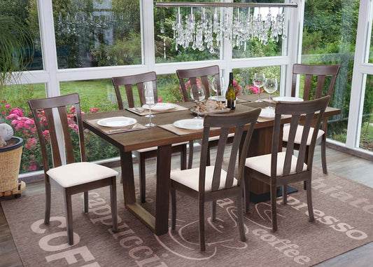 Cosmo Casa - Set van 2 Keukenstoelen - Donker frame - Hout & Textiel - Beige