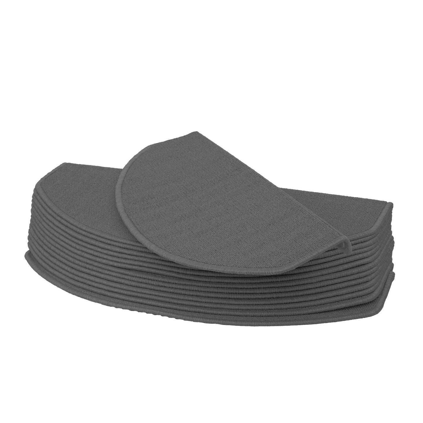 Cosmo Casa - Set van 15 trapmatten - Halfrond - Textiel - Grijs - 65×25 cm