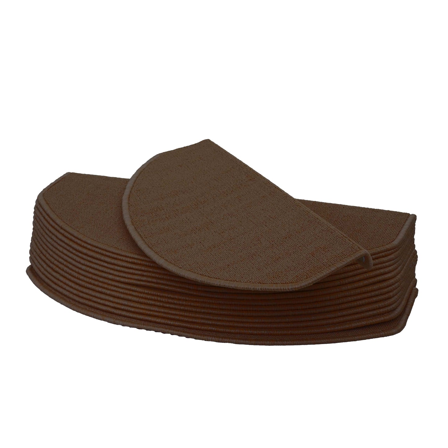 Cosmo Casa - Set van 15 trapmatten - Halfrond - Textiel - Bruin - 65×25 cm