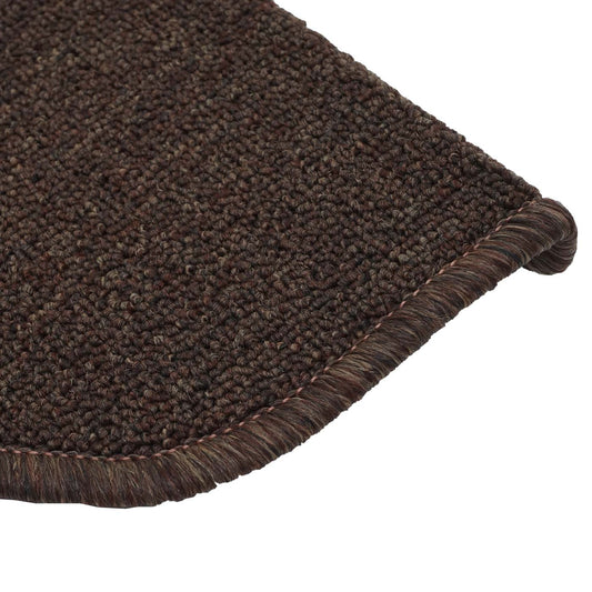 Cosmo Casa - Set van 15 trapmatten - Halfrond - Textiel - Bruin - 65×25 cm