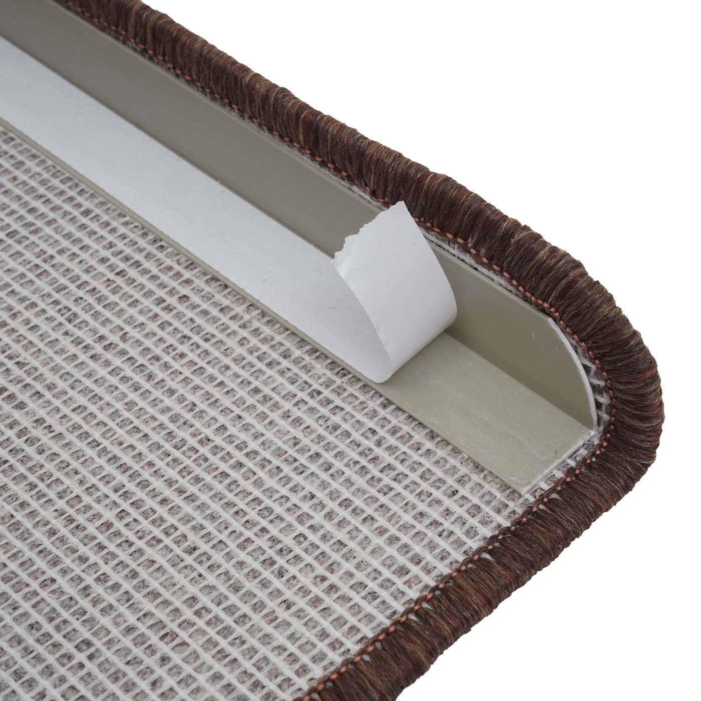 Cosmo Casa - Set van 15 trapmatten - Halfrond - Textiel - Bruin - 65×25 cm