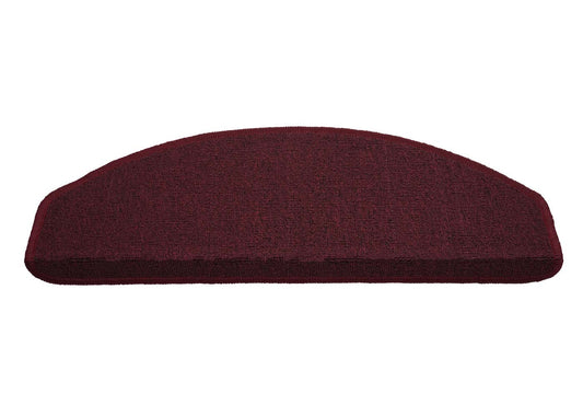 Cosmo Casa - Set van 15 trapmatten - Halfrond - Textiel - Bordeauxrood - 65×25 cm