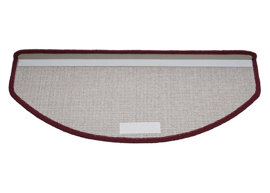 Cosmo Casa - Set van 15 trapmatten - Halfrond - Textiel - Bordeauxrood - 65×25 cm
