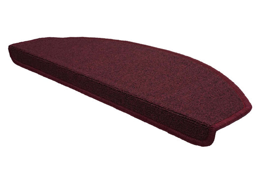 Cosmo Casa - Set van 15 trapmatten - Halfrond - Textiel - Bordeauxrood - 65×25 cm