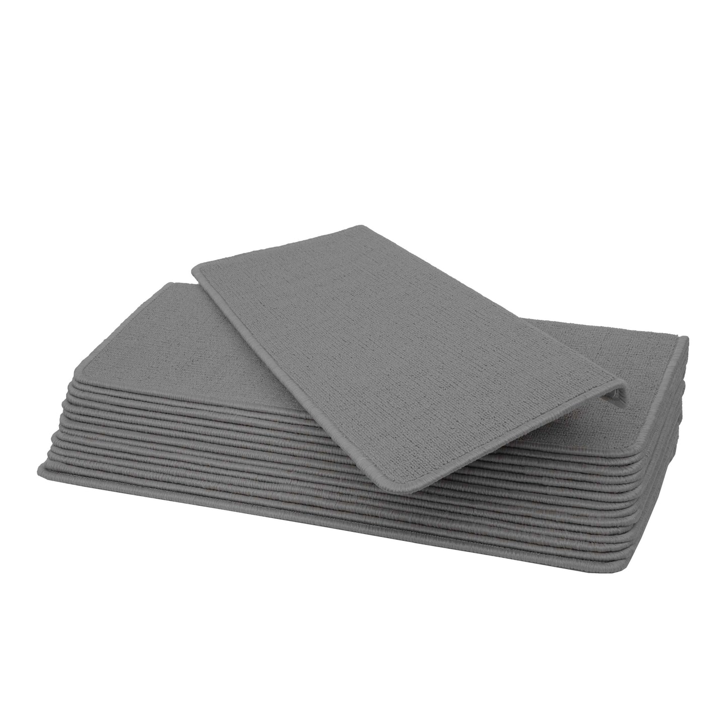 Cosmo Casa - Set van 15 trapmatten - Rechthoekig - Textiel - Grijs - 65×25 cm