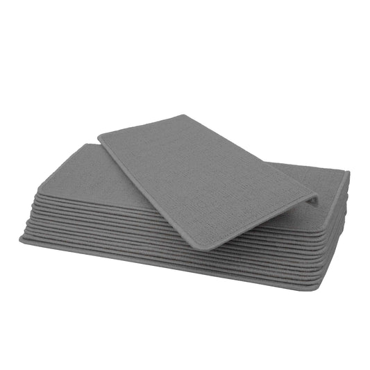 Cosmo Casa - Set van 15 trapmatten - Rechthoekig - Textiel - Grijs - 65×25 cm