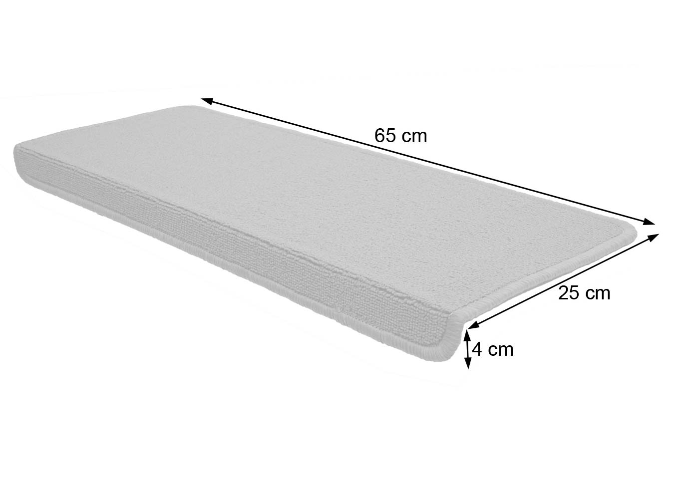 Cosmo Casa - Set van 15 trapmatten - Rechthoekig - Textiel - Grijs - 65×25 cm